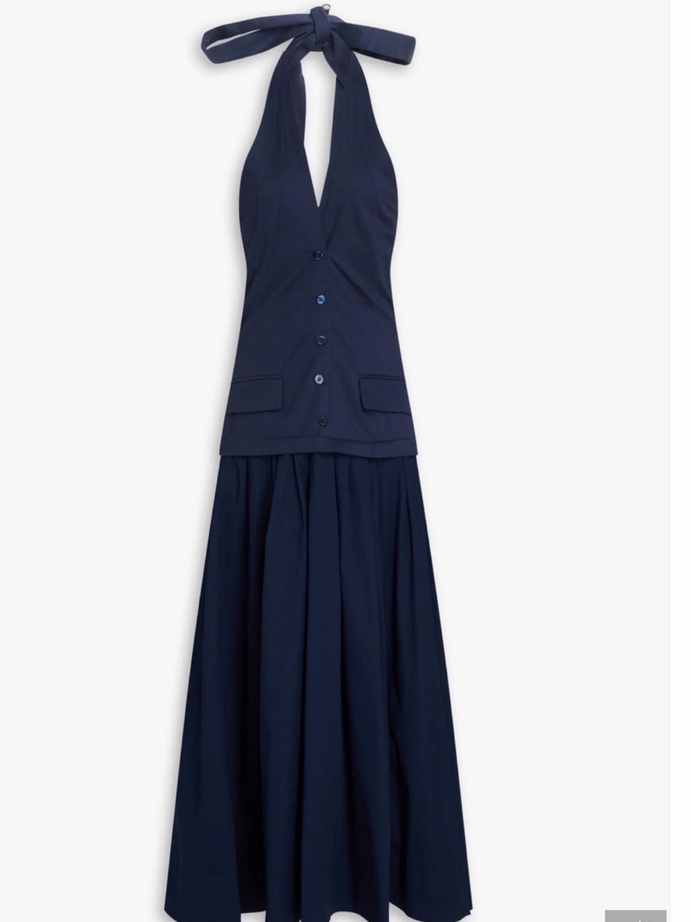 STAUD Navy Halter Maxi Skirt
